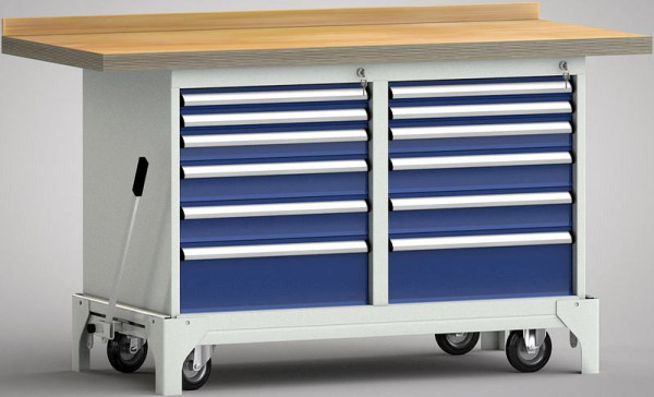 Etabli standard mobile KLW - 1500 x 700 x 866 mm L x l x H, WS782N-1500M40-E7028