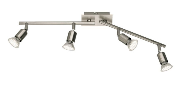 Mendler Reality, Plafonnier LED Trio, plafonnier, nickel mat, ampoules incluses, 4 flammes, 10W, 27829