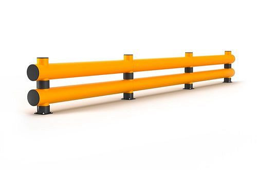 Poutre de protection contre les chocs Ampere en plastique, planche double, L 6000 mm, jaune, 304890