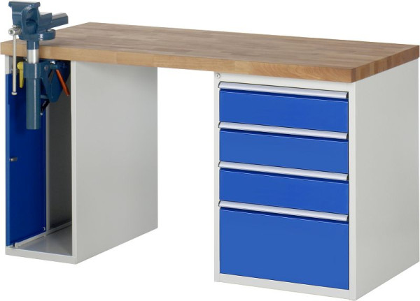 Etabli RAU série 7000 - modèle 7510-2, L1500 x P700 x H890 mm, base système L1500 x P650 x H850 mm, 03-7510A2-157B4M.11