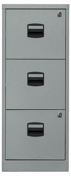 Classeur suspendu Bisley PFA, 3 tiroirs HR, argent, PFA3F355