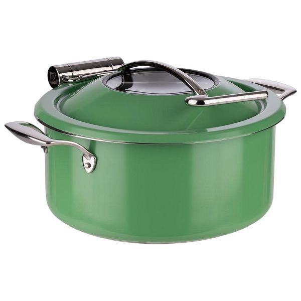 Chafing Dish APS, set de 4 pièces, Ø 30,5 cm, hauteur : 17,5 cm, acier inoxydable 18/8, vert (menthe), 12339