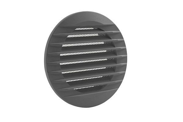 Grille de ventilation Marley Ø140mm avec moustiquaire et raccord tuyau Ø100mm anthracite, 059563