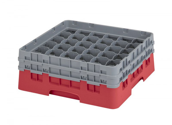 Panier de lavage Cambro 36 compartiments Camrack® 13,3 cm rouge, paquet de 4, 36S434163