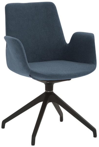 Fauteuil Mayer Sitzmöbel , piètement étoile, plastique noir, rotatif à 360°, bleu chiné, 2009_S3_26652