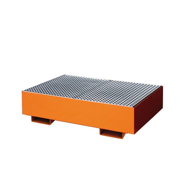 Lèchefrite industrielle Eichinger à parois latérales droites, avec grille 2 x fûts, orange pur, 30120100000000