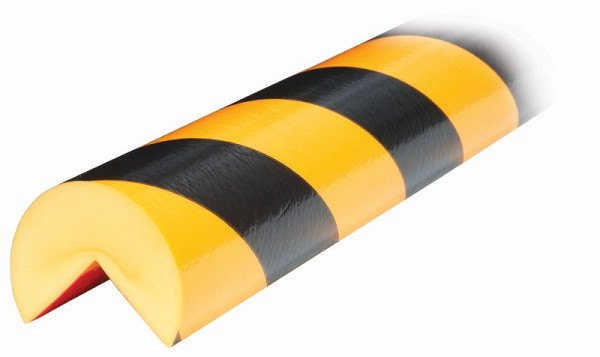Protection d'angle Knuffi, profil d'avertissement et de protection type A+, jaune/noir, 1 mètre, PA-11010