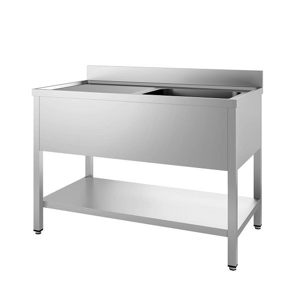 Table évier Vaiotec TOPLINE 600 / 1 vasque à droite + égouttoir L : 1000 mm, 10435