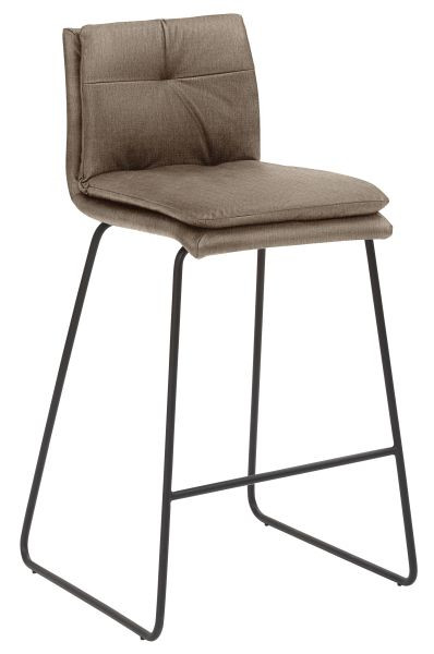 Tabouret Mayer Sitzmöbel 1231, piètement luge noir, marron clair, 1231_K3_30085