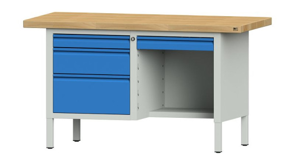 Établis ANKE établi à caissons, modèle 348 E, 1500 x 700 x 850 mm, RAL 7035/5012, BMP 50 mm, 510.317