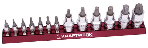 Embout Kraftwerk pour jeu de douilles à vis TX 1/4" et 1/2". 13 pièces MAGALU, 99045