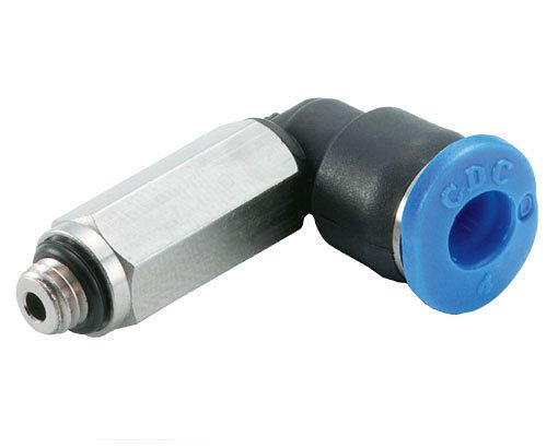 temporisateur B-WEdlM-3-M3-KU, raccord coudé à visser, série mini cylindrique, version longue, filetage : M3, UE : 10 pièces, 03180590