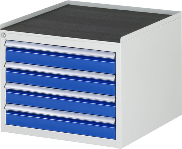 Armoire à tiroirs RAU série 7000, L580 x P650 x H465 mm, support métallique, hauteur 25 mm, tiroirs : 4xH90 mm, 13-L2.13A-MT.11