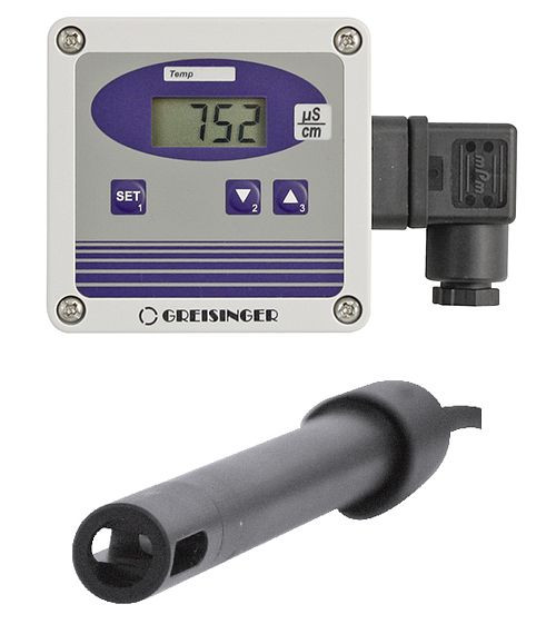 Transmetteur de conductivité Greisinger GLMU 200 MP-TR avec cellule de mesure à 2 pôles, 607814