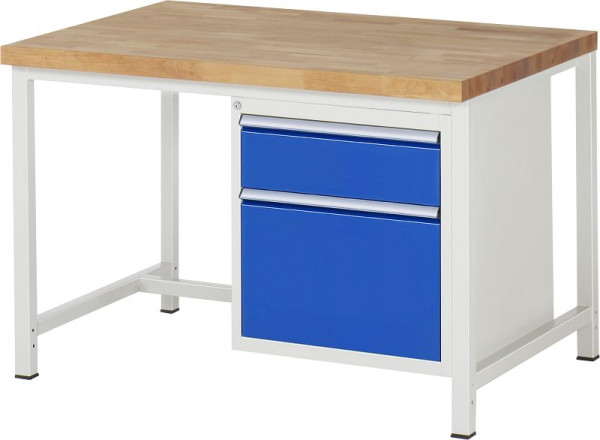 Etabli RAU série 8000 - modèle 8156, L1250 x P900 x H840-1040 mm, base système L1245 x P850 x H800-1000 mm, 03-8156A1-129B4H.11
