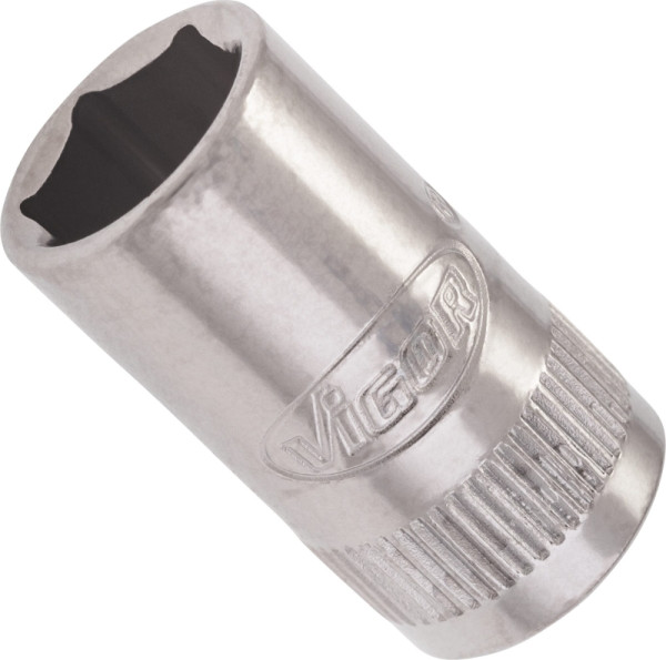 Insert de clé à douille VIGOR, carré creux 6,3 mm (1/4"), profil à six pans extérieurs, 9 mm, longueur : 25 mm, pour commande manuelle, V2421N