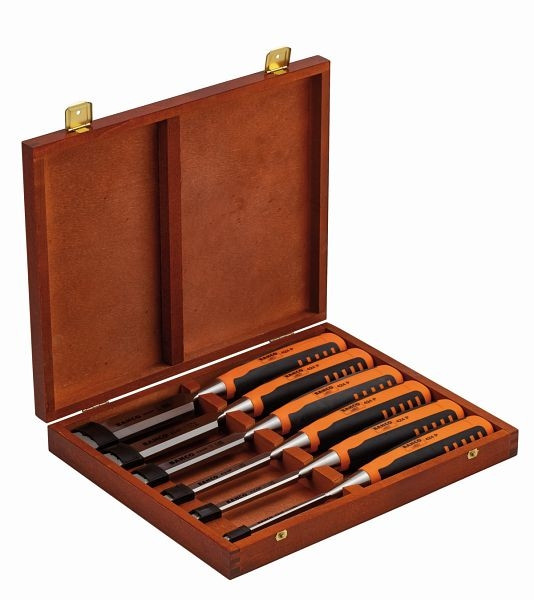 Jeu de ciseaux Bahco 6,10,12,18,25,32 mm dans une boîte en bois 424P-S6-EUR