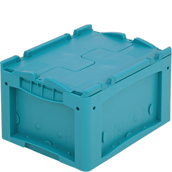 BITO petit porte-charge KLTD avec couvercle /KLTD43220D 400x300x220 turquoise, couvercle double plancher, C0572-0015