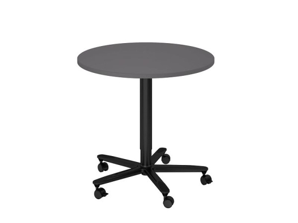 Table élévatrice colonne Hammerbacher 80cm ronde graphite/noir, VST08/G/D