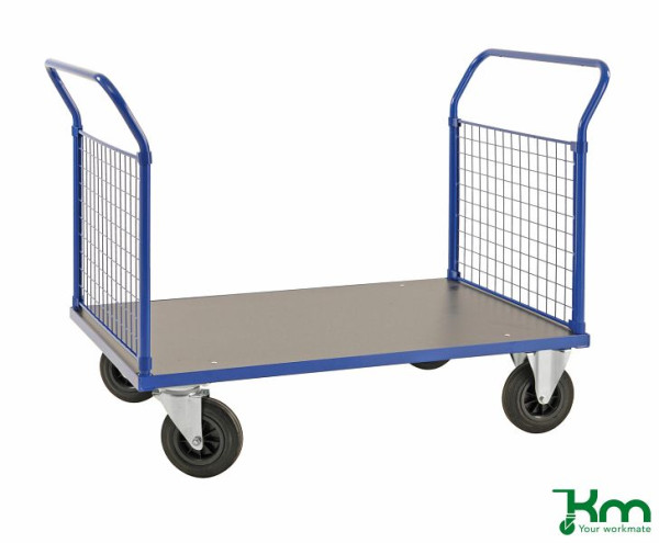 Chariot plate-forme treillis Kongamek, 2 roues avec freins, 1366 x 800 x 1020 mm, KM233-3B