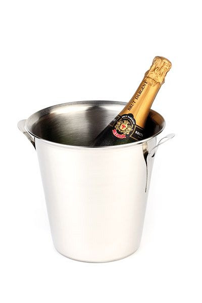 Refroidisseur à vin/champagne APS, Ø 21 cm, hauteur : 21 cm, 3,5 litres, acier inoxydable, extérieur poli, intérieur mat, poignées pleines, bord roulé, 36025