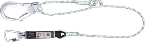 Longe Kratos avec absorbeur d'énergie en corde kernmantel 2 m avec mousquetons en aluminium avec boucle de réglage, FA3051420