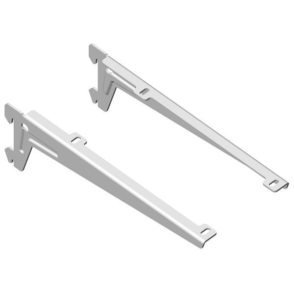 Équerre système Element, AVEC CLIP, gauche et droite, VRAC, 230 mm, BLANC, UE: 10 paires, 10300-00026