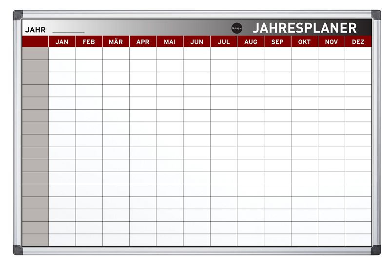 Agenda annuel magnétique Bi-Office Earth avec cadre en aluminium 60x90cm, GA03131790
