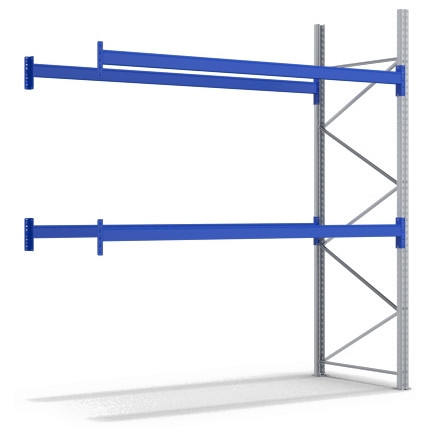 Jeu de rayonnages à palettes BITO /P2 6005/1100/1800 champ complémentaire 4 niveaux 600 RAL5010 non monté, C0710-0845