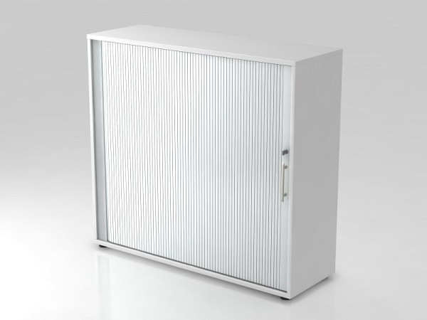 Armoire à volets roulants Hammerbacher horizontale, poignée de garde-corps 3OH 120 cm blanc/argent, 120x40x110 cm (LxPxH), V1733S/W/S/RE
