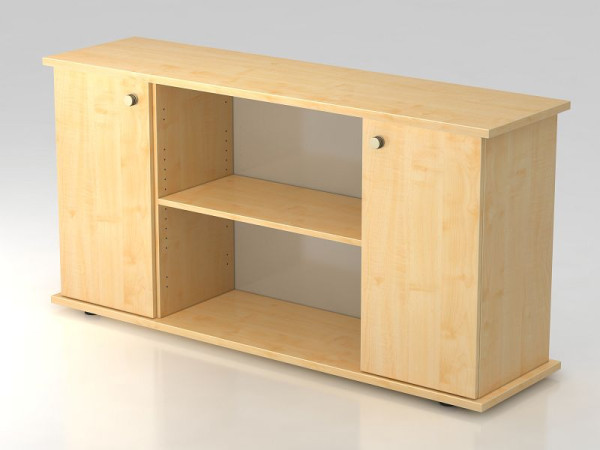 Buffet Hammerbacher 2 portes 166cm poignée rayée érable/érable, 166,1x44,8x84 cm (LxPxH), VSB2T/3/3/SG