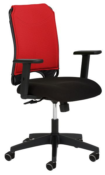 Siège pivotant Mayer Sitzmöbel 2333, rouge, avec accoudoirs et roulettes pour sols durs, 2333_AV_RO_261