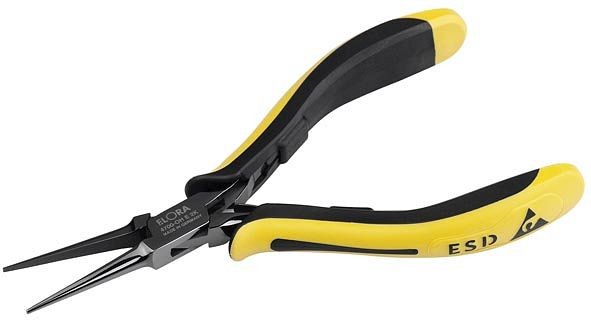Pince à nez pointu électronique ELORA ESD avec surface de préhension lisse, 4700-OH E 2K, 4700050001000