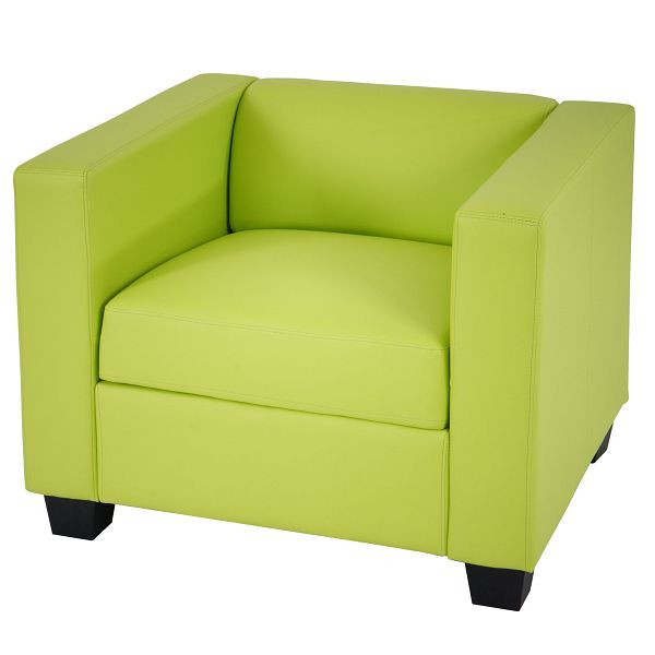 Fauteuil Mendler chaise longue Lille, simili cuir, vert clair, 34895+34896
