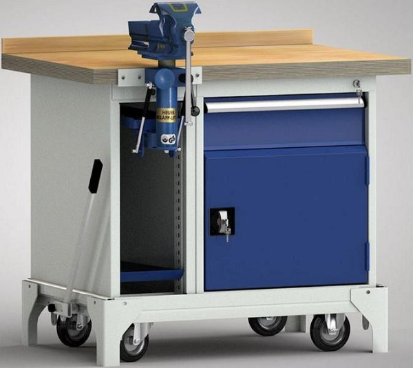 Etabli standard mobile KLW - 1000 x 700 x 866 mm L x l x H, WS795N-1000M40-E7038