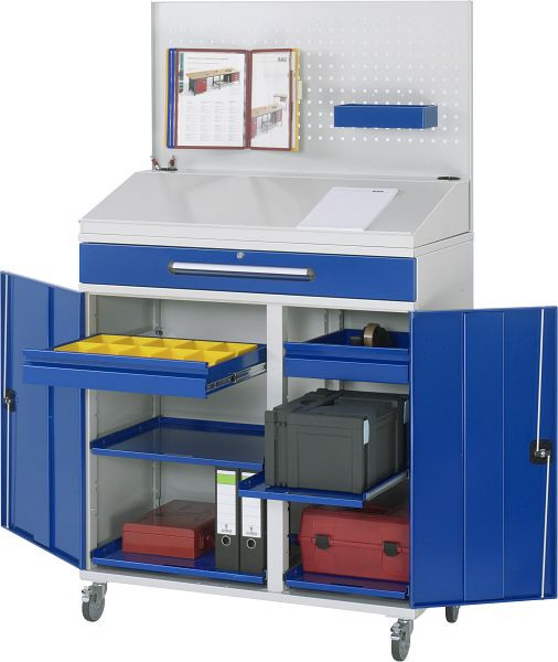 Bureau debout avec armoire latérale RAU - modèle 04, L1100 x P520 x H1895 mm, 07-1100T-M04F.11