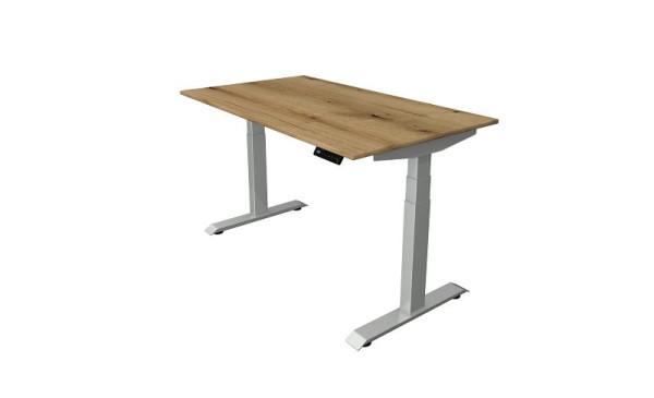 Table assis-debout Kerkmann L 1400 x P 800 mm, réglable en hauteur électriquement de 640 à 1290 mm, chêne, 10041055