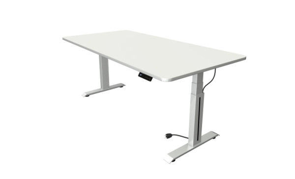 Table assis/debout Kerkmann L 2000 x P 1000 mm, réglable en hauteur électriquement de 640 à 1290 mm, blanc, 10010910