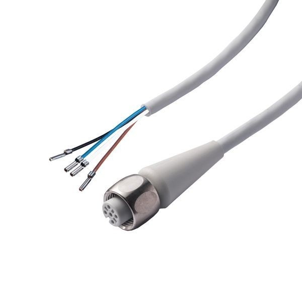 LED2WORK Leuchten Sensor Kabel, TPE grau, Dichtung EPDM, Überwurf V4A, 10m, Buchse/offene Leitungsenden, auch für Lebensmittellagerung geeignet, 201100-06
