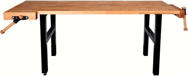 Etabli en bois de pin HOBBY avec double étau, dimensions : 1650 x 750 x 850 mm, Hobby 2-2/19