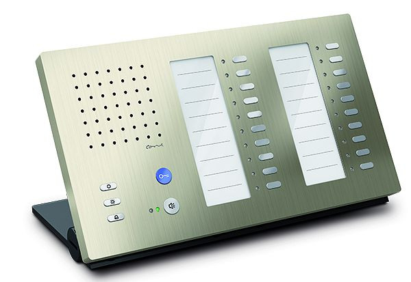 Poste intérieur audio TCS pour série mains libres Carus ADAPTO +20 boutons, appareil de table champagne, CAI1210-0152