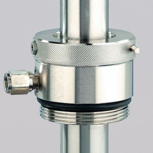 Raccord vissé étanche au gaz DENIOS pour pompes vide-fût en acier inoxydable, 146-678