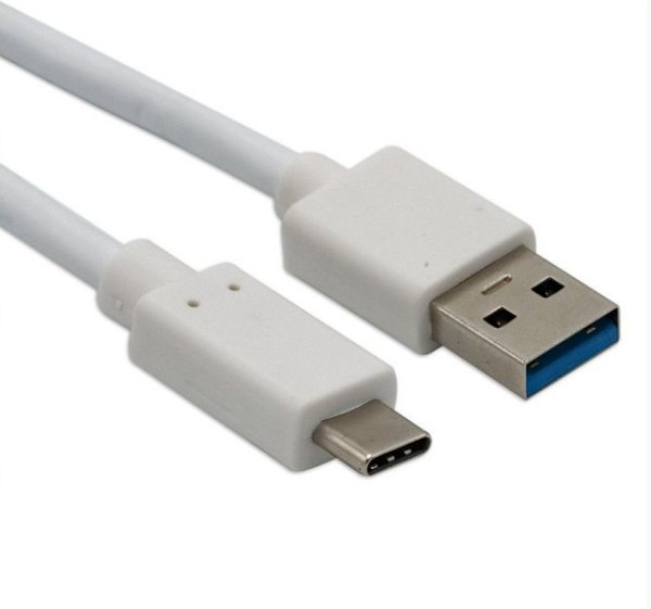 Câble de charge/données Helos USB Type-C vers USB 3.1, 1 m blanc, 181543