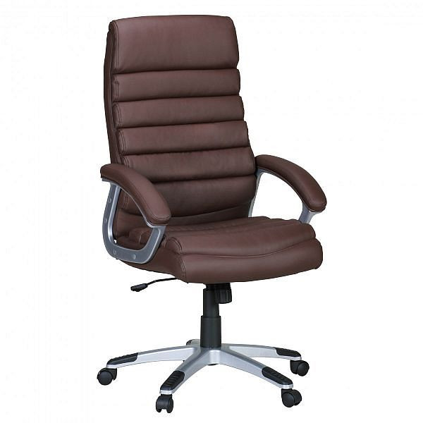 Amstyle chaise de bureau Valencia cuir artificiel marron ergonomique avec appui-tête, SPM1.038
