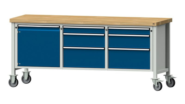 Établis ANKE Établi en caisson, modèle 125 V, 2000 x 700 x 900 mm, RAL 7035/5010, BMP 50 mm, 306.063