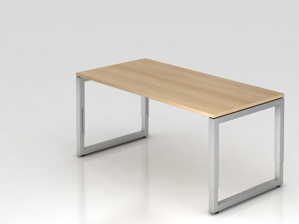 Bureau Hammerbacher O-foot carré 160x80cm chêne, forme rectangulaire avec plateau flottant, VRS16/E/S