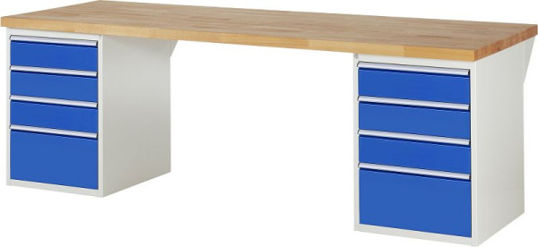 Etabli RAU série 7000 - modèle 7510-3, L2500 x P900 x H890 mm, base système L2500 x P850 x H850 mm, 03-7510A3-259B4M.11