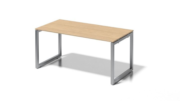 Bureau Bisley Cito, structure en O hauteur fixe 730 mm, H 19 x L 1600 x P 800 mm, érable/argent, DOF1608MP355