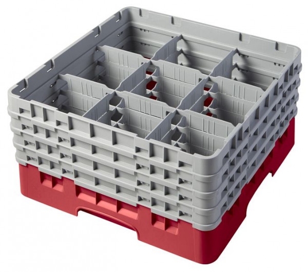 Panier de lavage Cambro 9 compartiments Camrack® 21,5 cm rouge, lot de 2, 9S800163