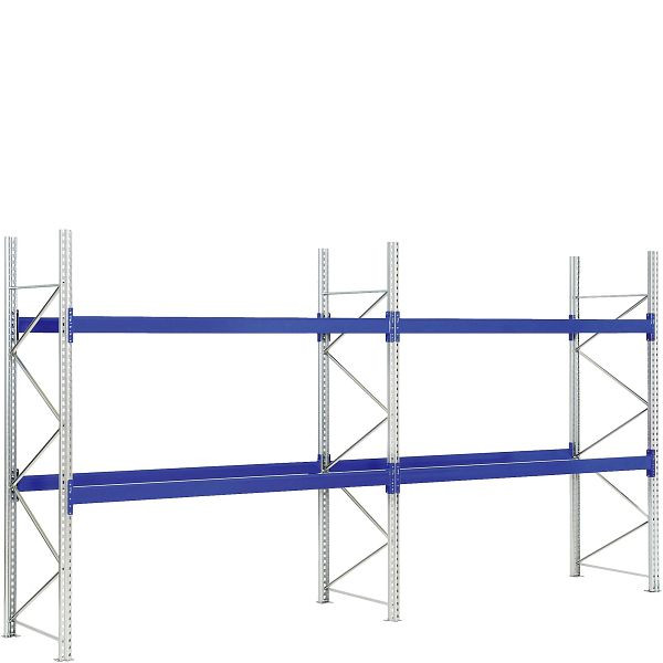 Jeu de rayonnages à palettes BITO /P1 2505/1100/5800 K-rack 2 niveaux 600 RAL5010 non monté, C0710-0348